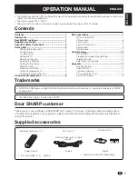 Preview for 3 page of Sharp Aquos LC-32A47E Operation Manual