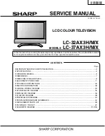 Предварительный просмотр 1 страницы Sharp Aquos LC-32AX3X Service Manual