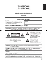 Preview for 3 page of Sharp AQUOS LC-32BD60U Operation Manual