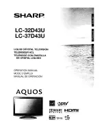 Предварительный просмотр 1 страницы Sharp AQUOS LC-32D43U Operation Manual