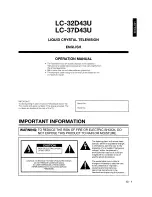 Предварительный просмотр 2 страницы Sharp AQUOS LC-32D43U Operation Manual