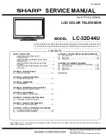 Предварительный просмотр 1 страницы Sharp Aquos LC-32D44U Service Manual