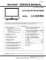 Sharp Aquos LC 32D50U Service Manual preview