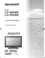 Предварительный просмотр 1 страницы Sharp Aquos LC-32D53X Operation Manual