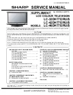 Preview for 1 page of Sharp Aquos LC-32DH77E Service Manual