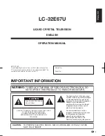 Preview for 3 page of Sharp Aquos LC-32E67U Operation Manual