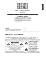 Предварительный просмотр 2 страницы Sharp Aquos LC 32GD6U Operation Manual