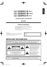 Preview for 3 page of Sharp Aquos LC-32GP3UB Operation Manual