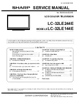 Предварительный просмотр 1 страницы Sharp Aquos LC-32LE144E Service Manual