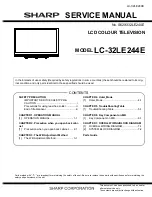 Sharp Aquos LC-32LE244E Service Manual предпросмотр