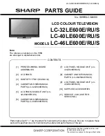 Предварительный просмотр 105 страницы Sharp Aquos LC-32LE600E Service Manual