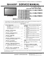 Предварительный просмотр 1 страницы Sharp Aquos LC-32LE700S Service Manual