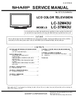 Preview for 1 page of Sharp Aquos LC-32M43U Service Manual