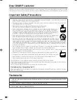 Предварительный просмотр 4 страницы Sharp Aquos LC-32RD1E Operation Manual