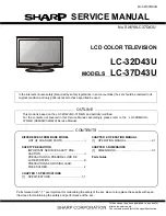 Предварительный просмотр 1 страницы Sharp AQUOS LC-37D43U Service Manual