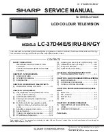 Sharp AQUOS LC-37D44E Service Manual preview