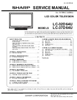 Sharp Aquos LC 37D64U Service Manual предпросмотр