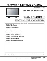 Предварительный просмотр 1 страницы Sharp Aquos LC-37D90U Service Manual