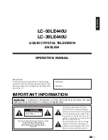 Предварительный просмотр 2 страницы Sharp Aquos LC-39LE440U Operation Manual