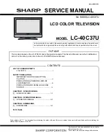 Предварительный просмотр 1 страницы Sharp Aquos LC-40C37U Service Manual