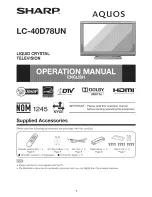 Sharp Aquos LC-40D78UN Operation Manual предпросмотр