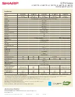 Preview for 2 page of Sharp AQUOS LC-40E77U Specifications