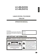 Предварительный просмотр 3 страницы Sharp AQUOS LC-40LE433U Operation Manual