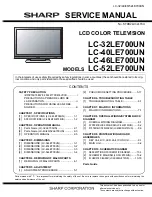 Preview for 1 page of Sharp AQUOS LC-40LE700UN Service Manual