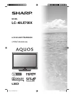 Предварительный просмотр 1 страницы Sharp Aquos LC-40LE700X Operation Manual