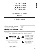 Preview for 2 page of Sharp AQUOS LC-40LE810UN Operation Manual