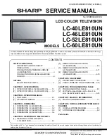 Preview for 1 page of Sharp AQUOS LC-40LE810UN Service Manual