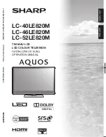 Sharp Aquos LC-40LE820M User Manual предпросмотр