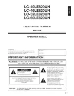 Preview for 2 page of Sharp AQUOS LC-40LE820UN Operation Manual