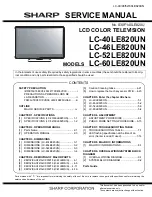 Предварительный просмотр 1 страницы Sharp AQUOS LC-40LE820UN Service Manual