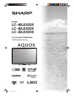 Предварительный просмотр 1 страницы Sharp Aquos LC-40LE820X Operation Manual