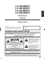 Preview for 3 page of Sharp AQUOS LC-40LE830U (French) Mode D'Emploi