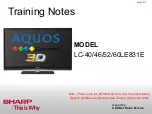 Preview for 2 page of Sharp AQUOS LC-40LE831E Training Notes