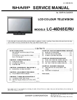 Preview for 1 page of Sharp Aquos LC-42DH77E Service Manual