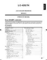 Предварительный просмотр 2 страницы Sharp AQUOS LC-42G7H Operation Manual