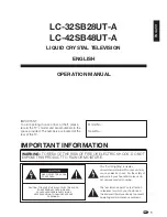 Sharp Aquos LC 42SB45U Operation Manual preview