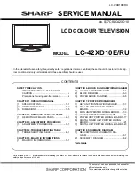 Предварительный просмотр 1 страницы Sharp AQUOS LC-42XD10E Service Manual