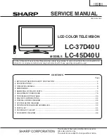 Preview for 1 page of Sharp Aquos LC 45D40U Service Manual