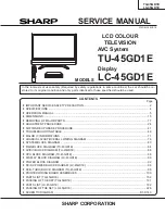 Предварительный просмотр 1 страницы Sharp Aquos LC-45GD1E Service Manual