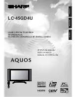 Предварительный просмотр 1 страницы Sharp Aquos LC 45GD4U Operation Manual