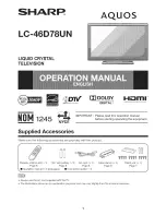 Preview for 1 page of Sharp AQUOS LC-46D78UN Operation Manual