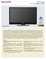 Sharp AQUOS LC-46D85U Specification Sheet preview