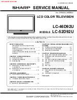 Sharp Aquos LC-46D92U Service Manual предпросмотр