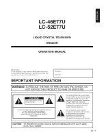 Предварительный просмотр 2 страницы Sharp AQUOS LC-46E77U Operation Manual