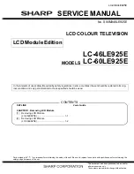 Sharp AQUOS LC-46LE925E Service Manual preview