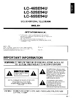 Preview for 2 page of Sharp AQUOS LC-46SE94U Operation Manual